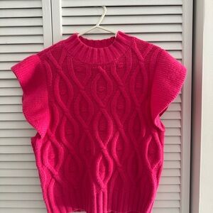 Vibrant Pink Knit Sweater Vest